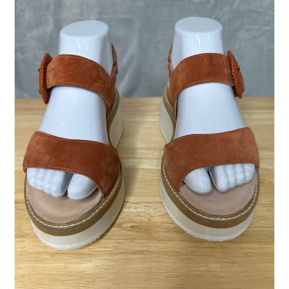Naot Womens Crepe Sandals US‎ 6 Suede Buckle Comfort Platform Spice Brown